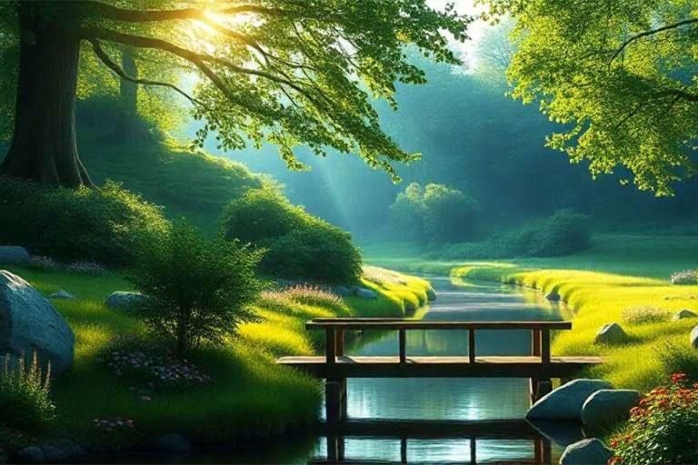 tecnicas-psicologicas-superar-ruptura-oscar-coaching-emocional Puente de madera sobre un pequeño río en un bosque frondoso